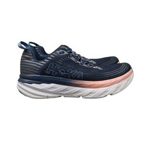 Hoka Navy and Peach Athletic Shoes